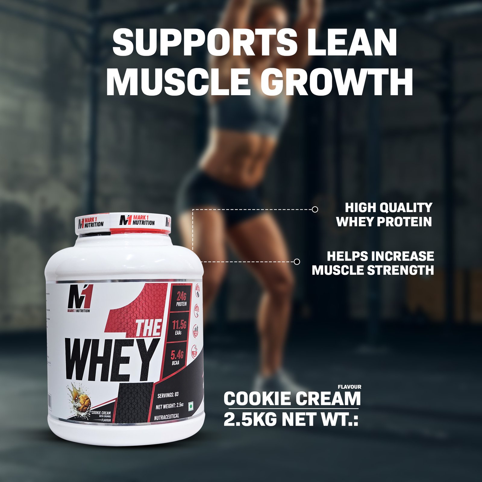 5 Mark 1 Nutrition The Whey Protein Powder 2.5kg (Cookie Cream Flavour) - Image 3